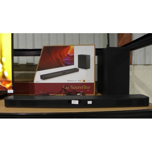 3004 - LG Soundbar With Wireless Sub - with remote & one power cable. Model No SN5.DGBRLLK, Original RRP £1... 