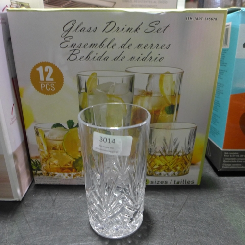 3014 - Glass Drink Set - tumblers (311-391)    * This lot is subject to vat