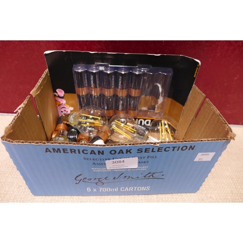 3084 - Luminus A60 Led Conglom Filament Bulbs & mixed Duracell Batteries  (311-241,248,253)    * This lot i... 