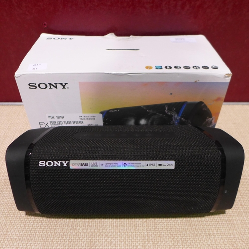 3099 - Sony Xb33 Wireless Speaker  - Model no SRSXB33B.CE7  (311-416)    * This lot is subject to vat