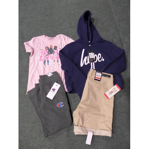 3121 - Assorted teen/pre-teen sized clothing including DKNY, Barbie, Champion and Hype * this lot is subjec... 