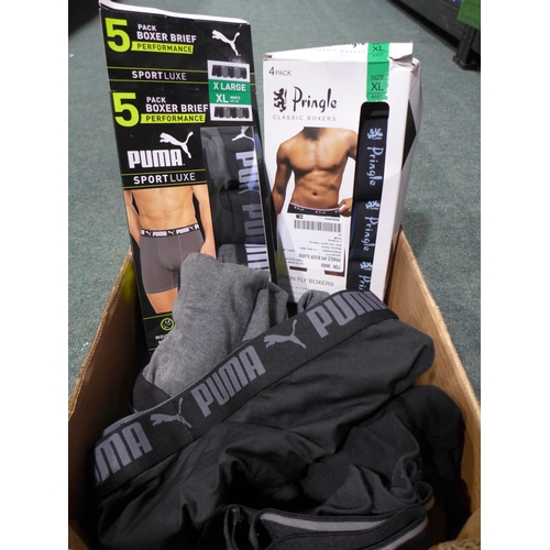 3123 - Assorted men's boxer shorts, including Puma and Pringle, mixed size * this lot is subject to VAT