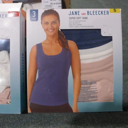 3125 - Eight packs of Jane & Bleecker super soft tank tops, mixed size and colour * this lot is subject to ... 