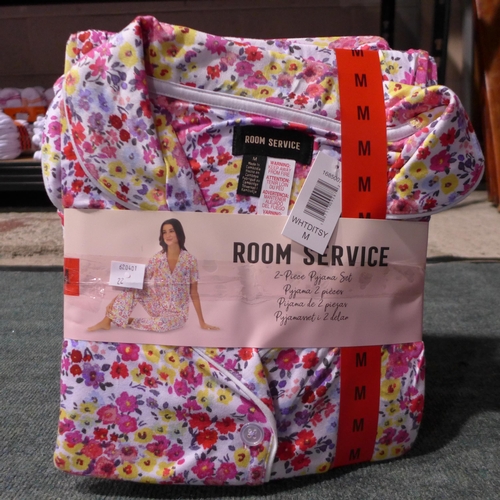 3134 - Five sets of lady's 'Room Service' two piece PJs - size M * This lot is subject to VAT