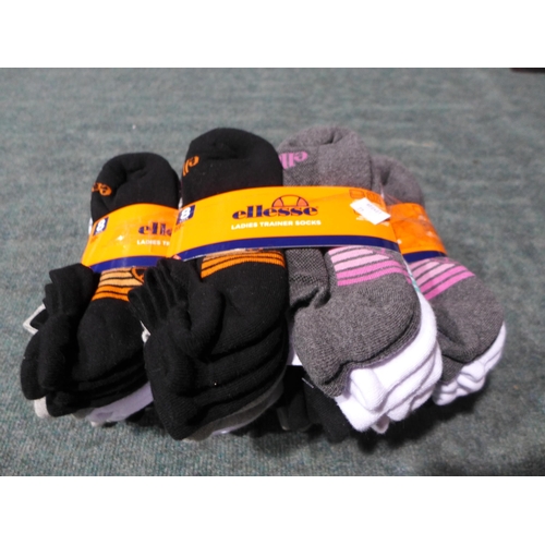 3176 - Five packs of eight women's Ellesse trainer socks - UK size 4-8 - mixed colours (40 pairs in total) ... 