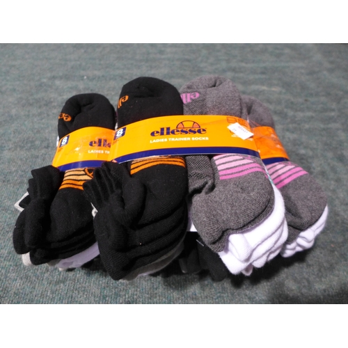 3187 - Five packs of eight women's Ellesse trainer socks - UK size 4-8 - mixed colours (40 pairs in total) ... 