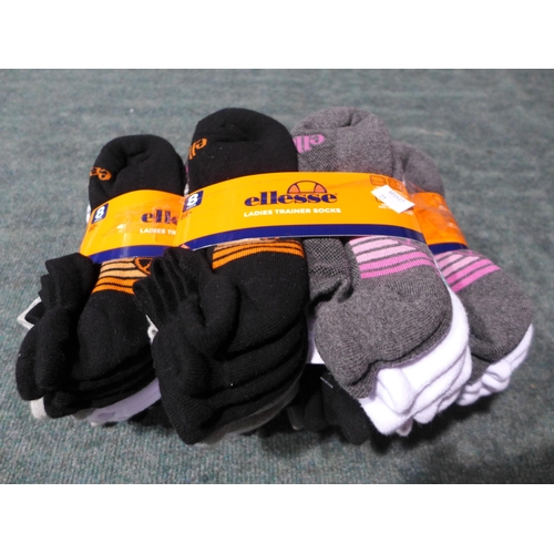 3198 - Five packs of eight women's Ellesse trainer socks - UK size 4-8 - mixed colours (40 pairs in total) ... 