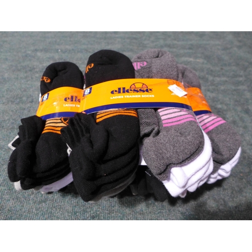 3199 - Five packs of eight women's Ellesse trainer socks - UK size 4-8 - mixed colours (40 pairs in total) ... 