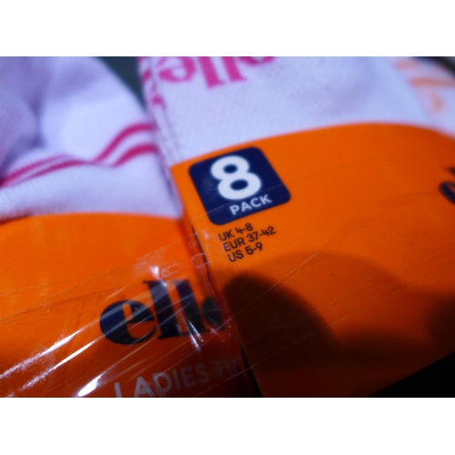 3216 - Five packs of 8 women's Ellesse trainer socks - UK size 4-8 - white (40 pairs in total) * This lot i... 