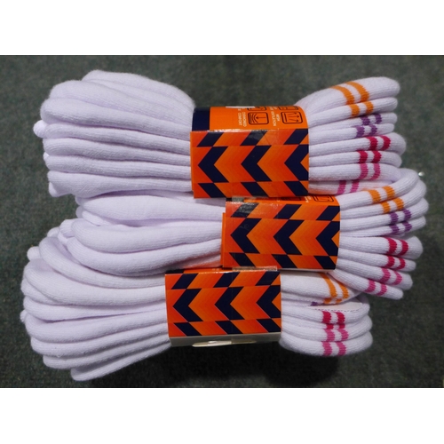 3220 - Three packs of eight women's Ellesse trainer socks - UK size 4-8 - white (24 pairs in total) * This ... 