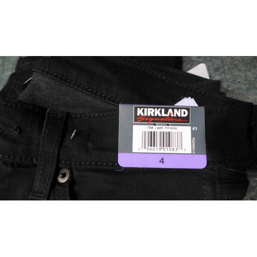 3231 - Three pairs of ladies Kirkland Signature black jeans, size 4 *This lot is subject to VAT