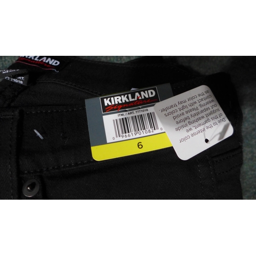 3232 - Three pairs of ladies Kirkland Signature black jeans, size 6 *This lot is subject to VAT