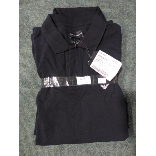 3238 - Two men's Emporio Armarni polos, sizes XL and M *This lot is subject to VAT