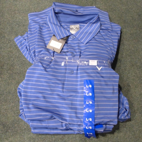 3241 - Five men's Callaway blue golfing polo's, size L *This lot is subject to VAT