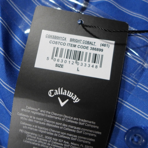 3242 - Five men's Callaway blue golfing polo's, size L *This lot is subject to VAT