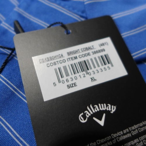 3243 - Five men's Callaway blue golfing polo's, mixed sizes *This lot is subject to VAT