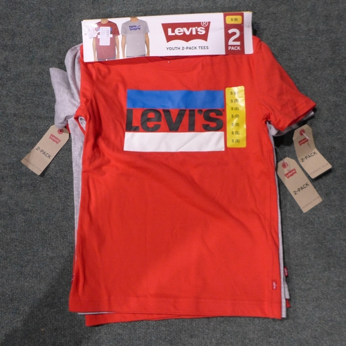 3245 - Three twin packs - youth Levi T-Shirts, size 8/S *This lot is subject to VAT