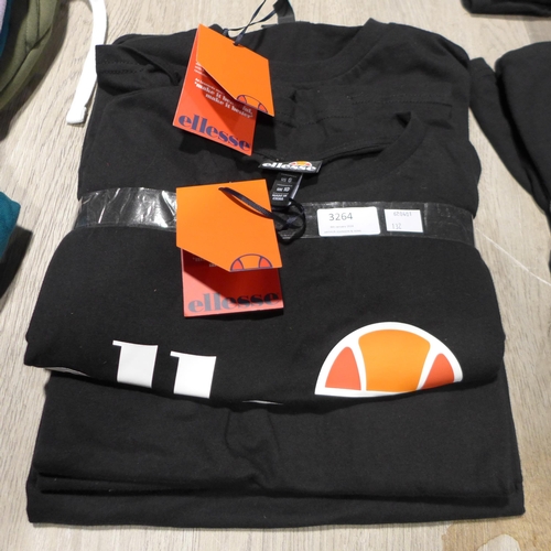 3264 - Five ladies black Ellesse T-Shirts, mixed sizes, 8 & 10  *This lot is subject to VAT