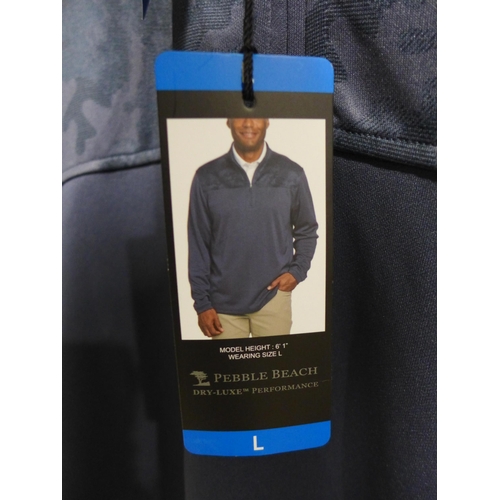 3275 - Two men's blue 1/4 zip tops, Pebble Beach and Under Armour, both size L *This lot is subject to VAT