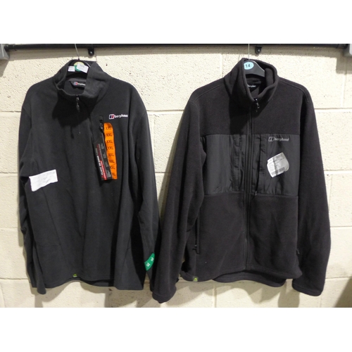 3276 - Two men's black Berghaus fleeces, sizes L and XXL - damaged *This lot is subject to VAT