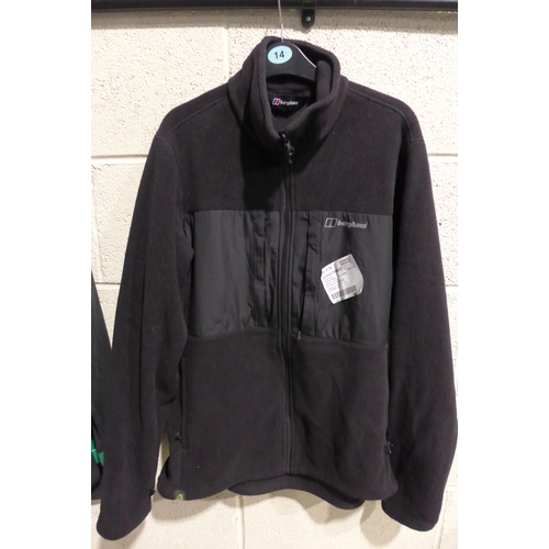 3276 - Two men's black Berghaus fleeces, sizes L and XXL - damaged *This lot is subject to VAT