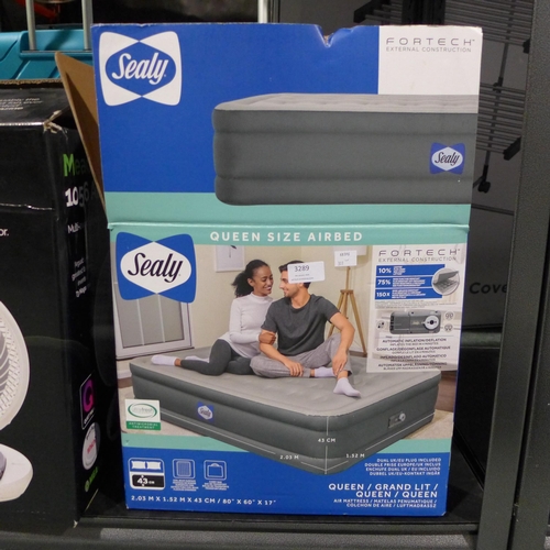 3289 - Sealy Fortech Airbed With Built in Pump   (311-211)    * This lot is subject to vat