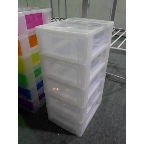 3352 - Five drawer plastic storage chest