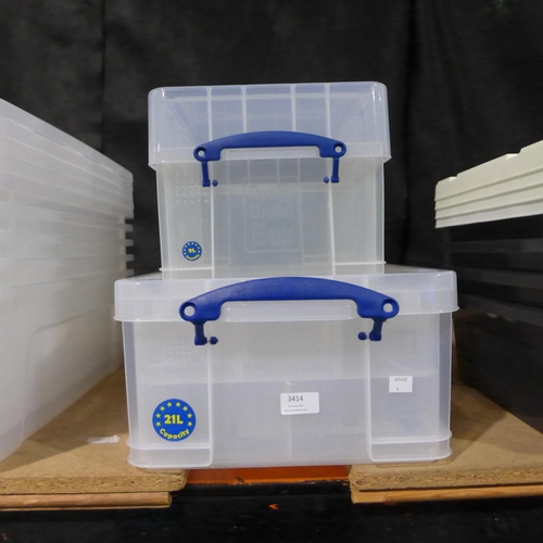 3414 - Two Really Useful storage boxes, 2L & 9L capacity