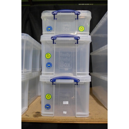 3418 - Three Really Useful storage boxes 2 x 35L & 18L capacity