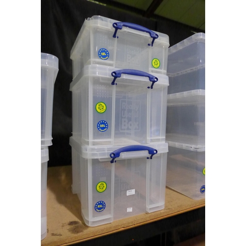 3418 - Three Really Useful storage boxes 2 x 35L & 18L capacity