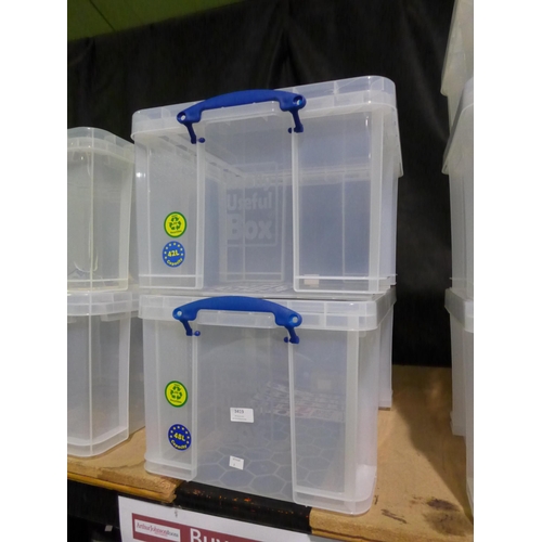 3419 - Two Really Useful storage boxes 42 & 48L capacity, each damaged