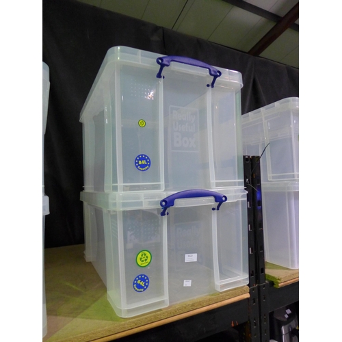 3422 - Two Really Useful storage boxes, 64 & 84L capacity, damaged