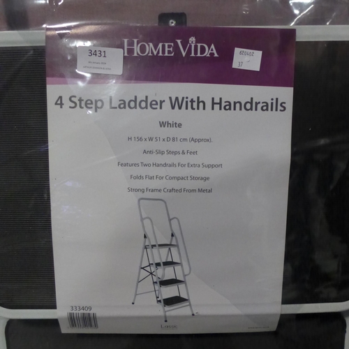 3431 - Home Vida 4-step Anti-slip ladder w handrails 156x51x81cm