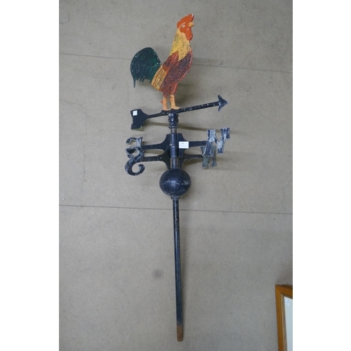 440 - A painted cockerel weather vane