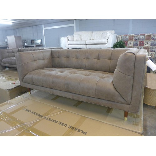 1446 - A Grace dragonstone leather three seater sofa * This lot is subject to VAT, RRP £2839