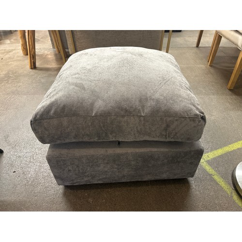 1490 - A grey upholstered square cushion topped footstool