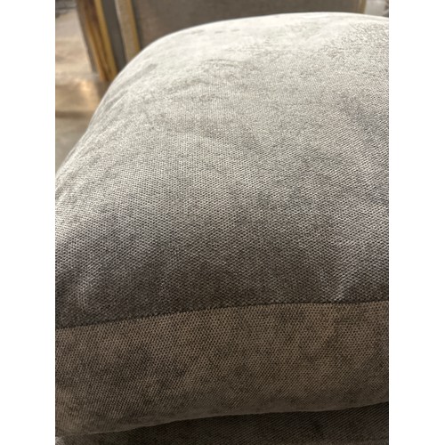 1490 - A grey upholstered square cushion topped footstool