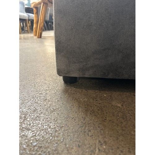 1490 - A grey upholstered square cushion topped footstool