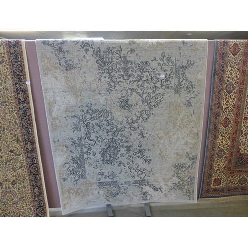 1560 - A grey ground contemporary designer rug, floral vintage style, 230cm x 160cm