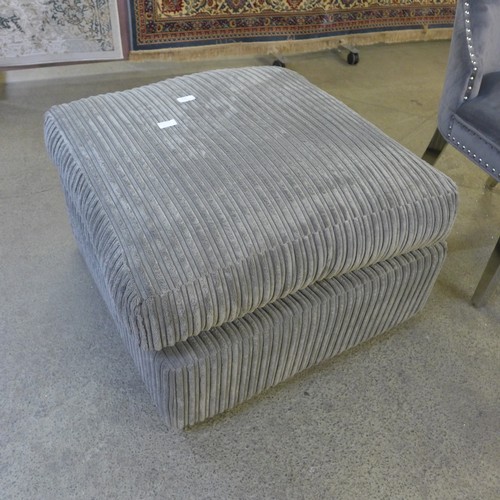 1562 - A square grey jumbo cord footstool