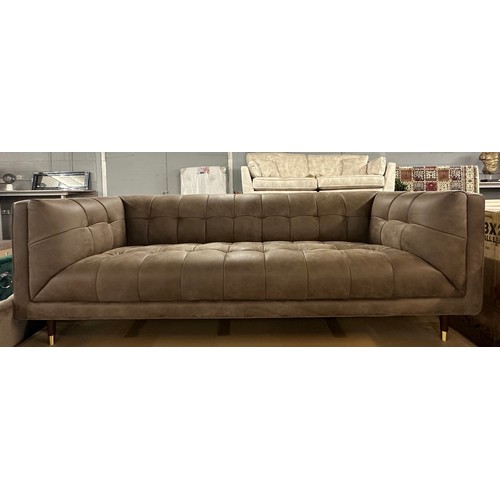 1439 - A Grace dragonstone leather 3.5 seater sofa * This lot is subject to VAT, RRP £3169