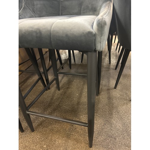 1511 - A set of four Kos grey velvet bar stools * This lot is subject to VAT