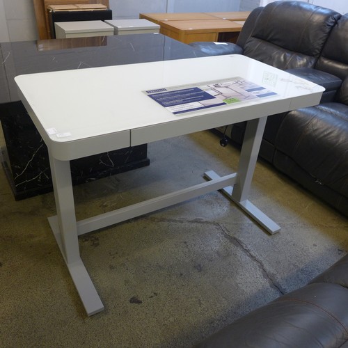 1600 - Adjustable White Tech Power Desk, original RRP £249.99 + VAT * This lot is subject to VAT (4193-5)