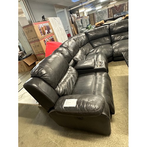 1601 - Dunhill Leather Power Reclining Motion Grey Sofa, original RRP £1833.31 + VAT * This lot is subject ... 