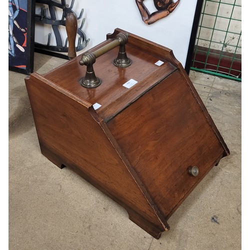 406 - A Victorian walnut coal scuttle