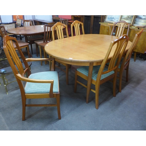 144 - A G-Plan Fresco teak extending dining table and six Nathan teak dining chairs