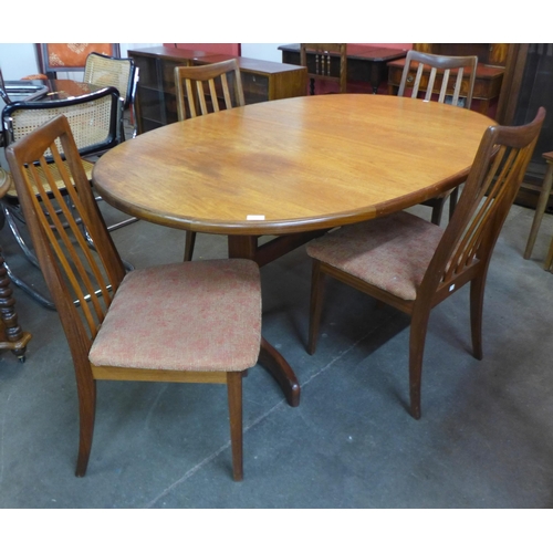 148 - A G-Plan Fresco teak dining table and four chairs