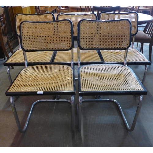 151 - A set of five Marcel Breuer chrome and ebonised cantilever chairs