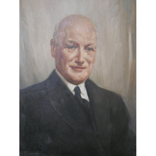 21 - Arthur Spooner (1873-1962), portrait of Arthur White of Nottingham, oil on board, signed and dated 1... 