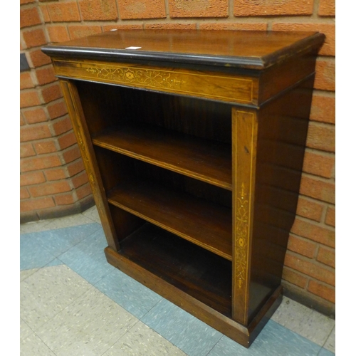 234 - A Victorian inlaid rosewood open bookcase